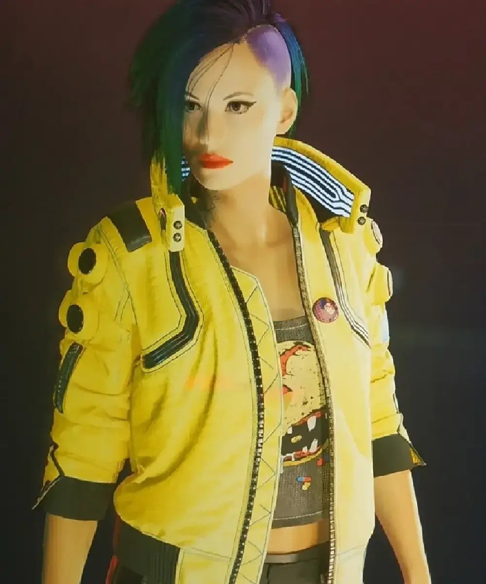 Cyberpunk Character Judy Yellow Bomber Jacket for Women