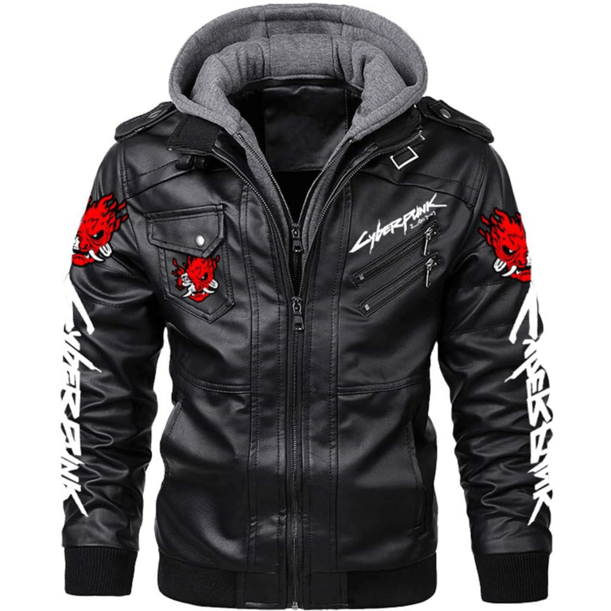 Samurai Cyberpunk 2077 Jacket for Men with Removable Hood