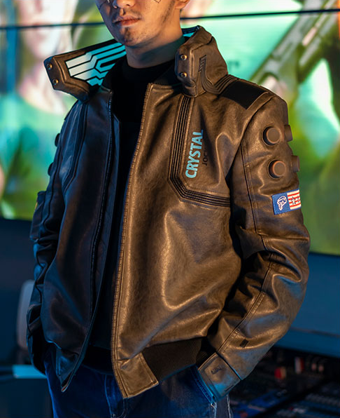 Cyberpunk 2077 Samurai Leather Bomber Jacket for Men