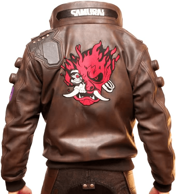 Original 2077 Samurai Emblem Cyberpunk Bomber Jacket for Men