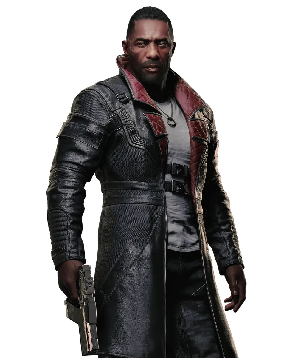 Cyberpunk Phantom Liberty Idris Elba Cosplay Leather Coat for Men