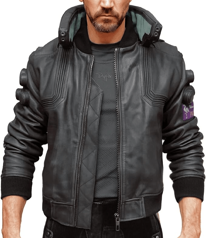 Original 2077 Samurai Emblem Cyberpunk Bomber Jacket for Men