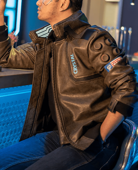 Cyberpunk 2077 Samurai Leather Bomber Jacket for Men