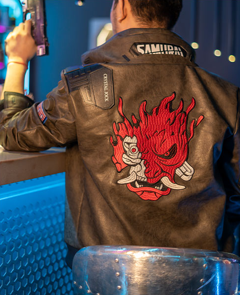 Cyberpunk 2077 Samurai Leather Bomber Jacket for Men