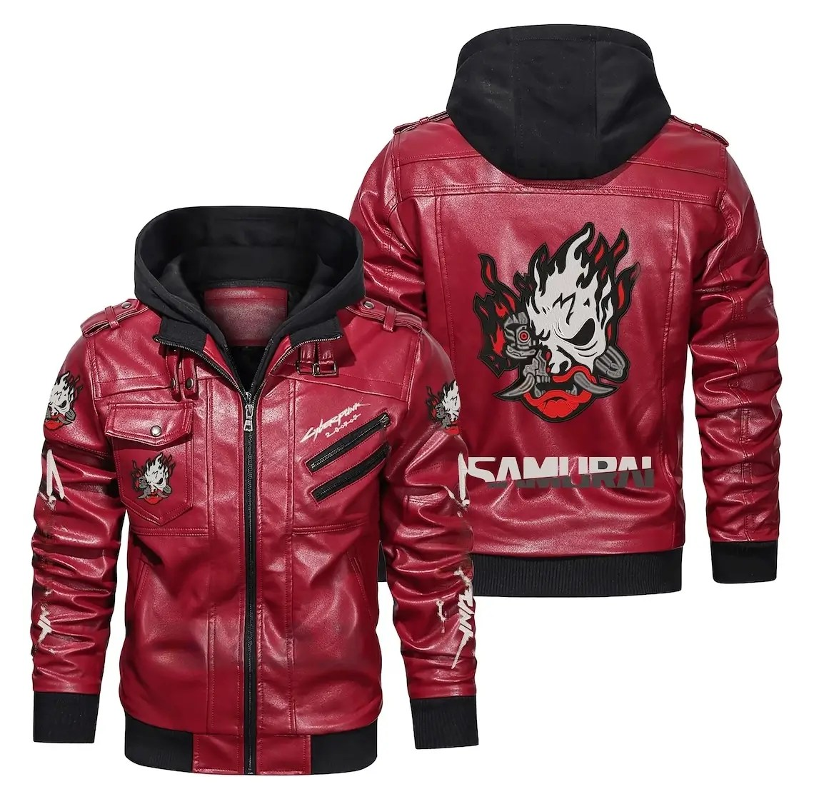 Samurai Cyberpunk 2077 Jacket for Men with Removable Hood