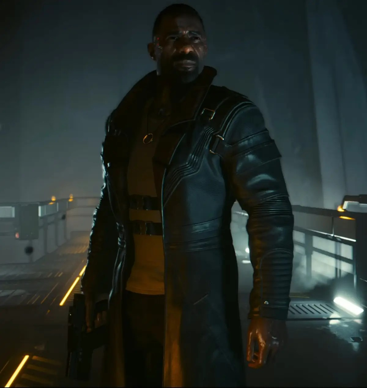 Cyberpunk Phantom Liberty Idris Elba Cosplay Leather Coat for Men